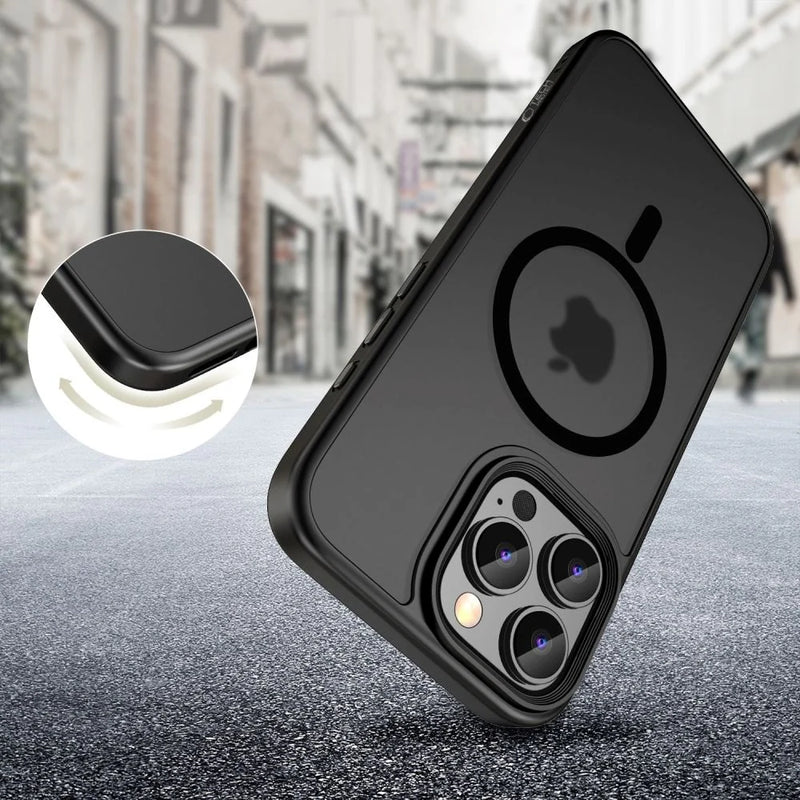 iPhone Pro Tech-Protect MagMat Cover - MagSafe Kompatibel - Mat Sort