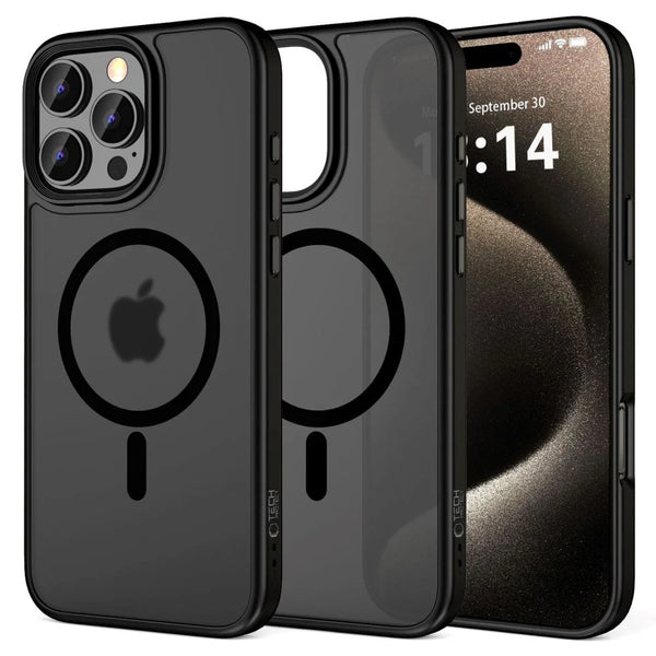 iPhone Pro Tech-Protect MagMat Cover - MagSafe Kompatibel - Mat Sort