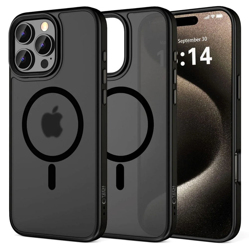iPhone Pro Tech-Protect MagMat Cover - MagSafe Kompatibel - Mat Sort