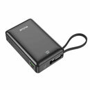 Powerbank med Indbygget USB-C kabel og USB 10000 mAh