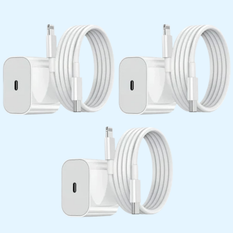 3-pak 25W USB-C+ USB-C til Lightning kabel iPhone 14 / iPhone 13 / iPhone 12 / iPhone 11/ iPhone X