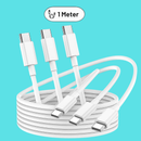 3 stk USB-C til USB-C kabel  til iPhone 15 / iPhone 16 / iPhone 17/ iPhone 18