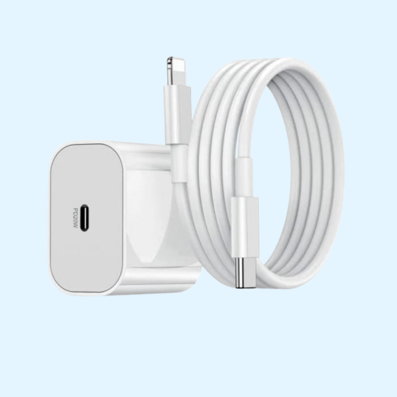 25W USB-C Hurtigoplader + USB-C til Lightning Kabel iPhone 14 / iPhone 13 / iPhone 12 / iPhone 11/ iPhone X