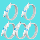 5 stk USB-C til USB-C kabel - 1 Meter til iPhone 15 / iPhone 16 / iPhone 17
