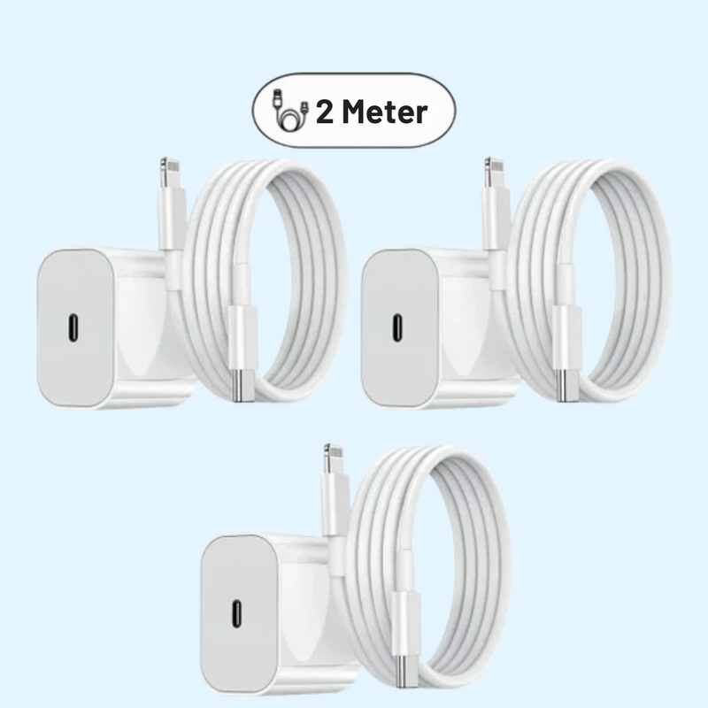 25W USB-C Hurtigoplader + USB-C til Lightning Kabel iPhone 14 / iPhone 13 / iPhone 12 / iPhone 11/ iPhone X