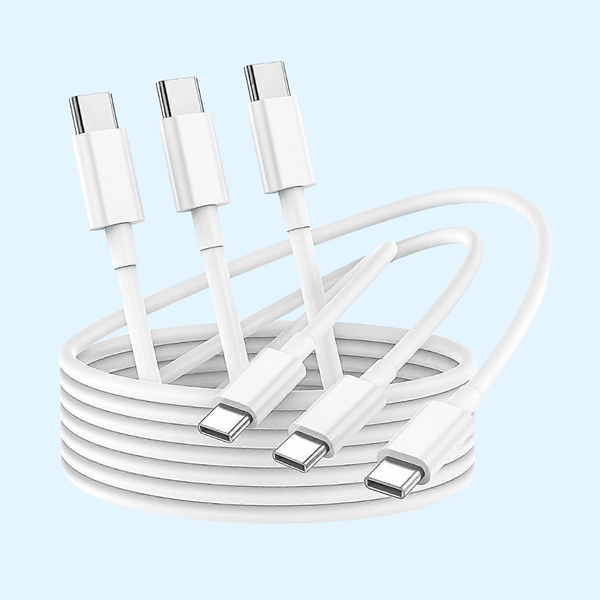 3 stk USB-C til USB-C kabel - 1 Meter til iPhone 15 / iPhone 16 / iPhone 17