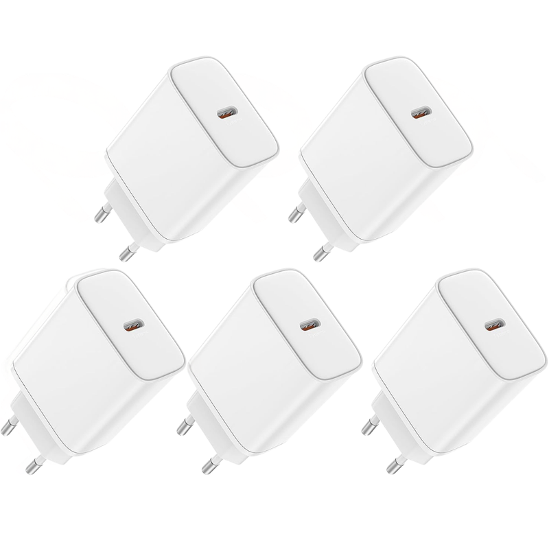 5-pak 25W USB-C Oplader til iPhone & iPad