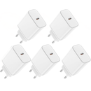 5-pak 25W USB-C Oplader til iPhone & iPad