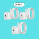 3-pak 25W USB-C + 1 Meter USB-C Kabel til iPhone 15 / iPhone 16 / iPhone 17