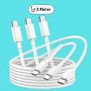 3 stk USB-C til USB-C kabel  til iPhone 15 / iPhone 16 / iPhone 17/ iPhone 18