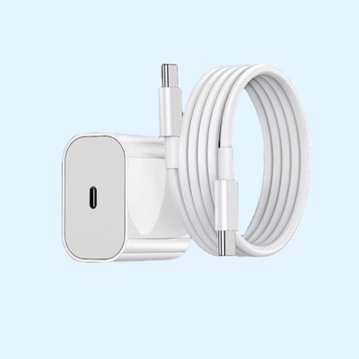 25W USB-C + 1 Meter USB-C Kabel til iPhone 15 / iPhone 16 / iPhone 17