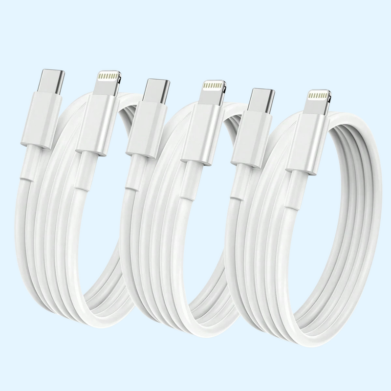 3-Pak USB C til Lightning Kabel | iPhone/iPad Kabel til iPhone 14 / iPhone 13 / iPhone 12 / iPhone 11/ iPhone X