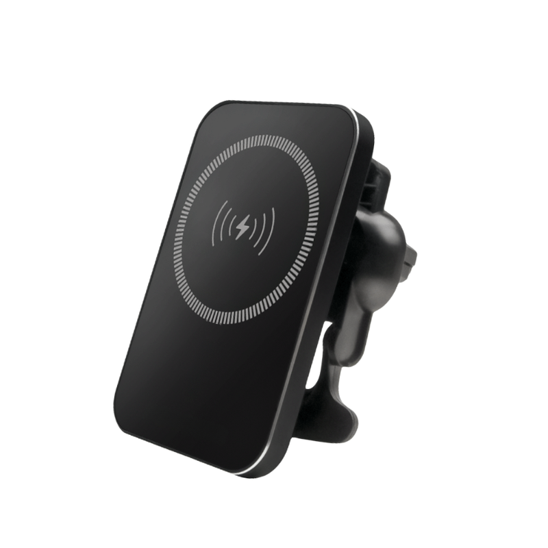 Magnetisk Mobilholder til Ventilation m. Trådløs Opladning 15W - Sort