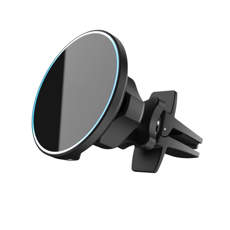 Magnetisk Mobilholder 15W Trådløs Oplader - MagSafe Kompatibel - Sort