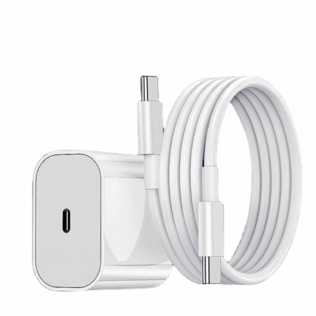 25W USB-C + 1 Meter USB-C Kabel til iPhone 15 / iPhone 16